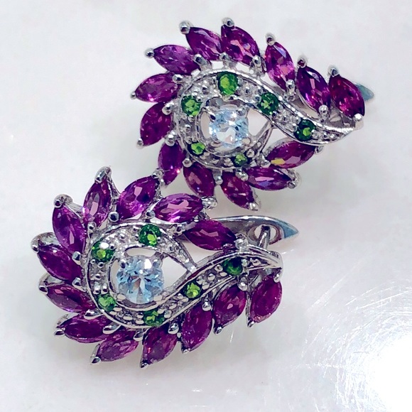 Jewelry - Amethyst Aquamarine 14KGP Earrings